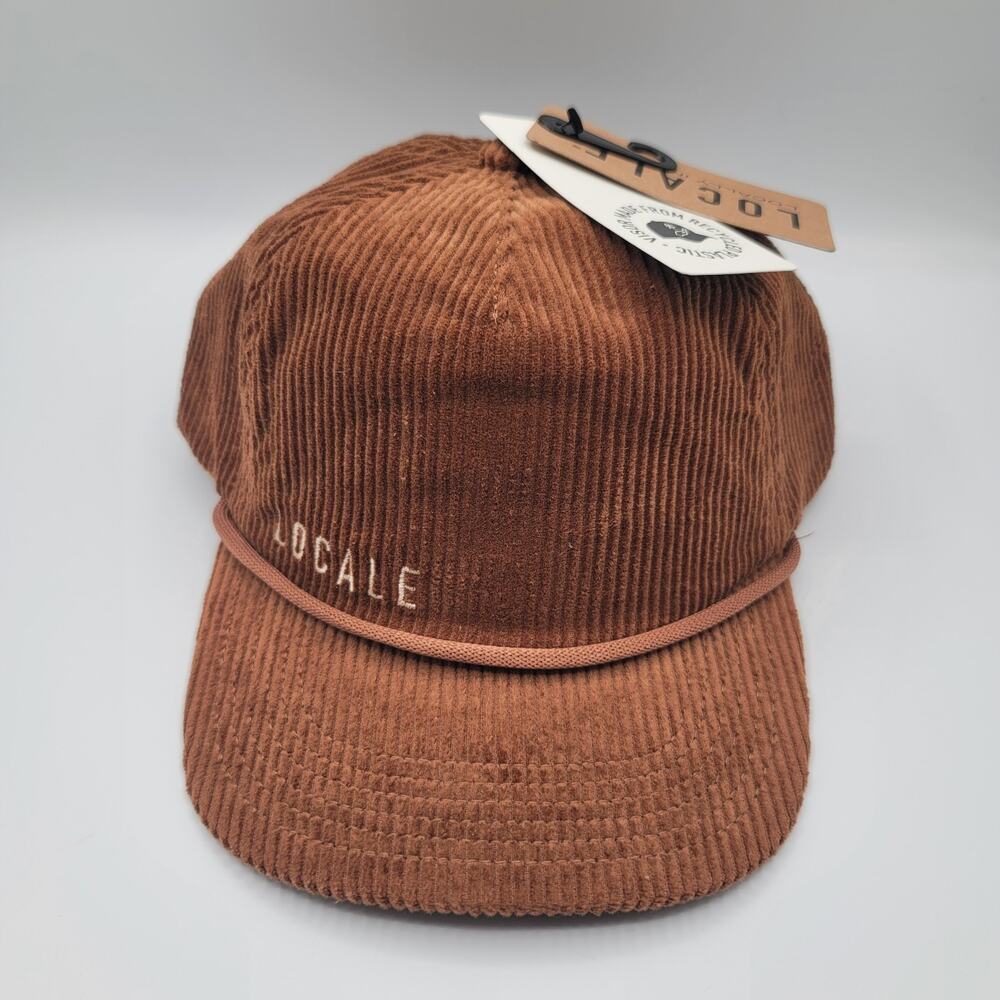 Locale Brown Corduroy Baseball Cap Dad Hat "LOCALE" Embroidered New with Tags